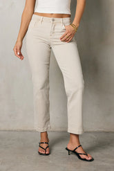 Nyla Straight Leg Jeans in Beige FINAL SALE