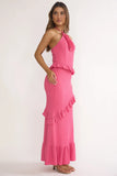 NADIA HALTER MAXI DRESS FUCHSIA PINK