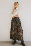 Heather Floral Maxi Skirt in Black FINAL SALE