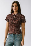 Kreyton Polka Dot Blouse in Dark Brown