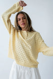 Margot Pointelle Sweater in Butter Yellow FINAL SALE