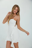 Audra Tie Back Ruffle Wrap Mini Dress