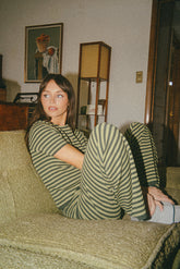 Ireland Striped Wide Leg Pants in Green FINAL SALE
