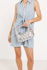 Tasha Woven Crossbody in Silver FINAL SALE