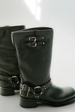 Steve Madden Astor Black Leather Boots