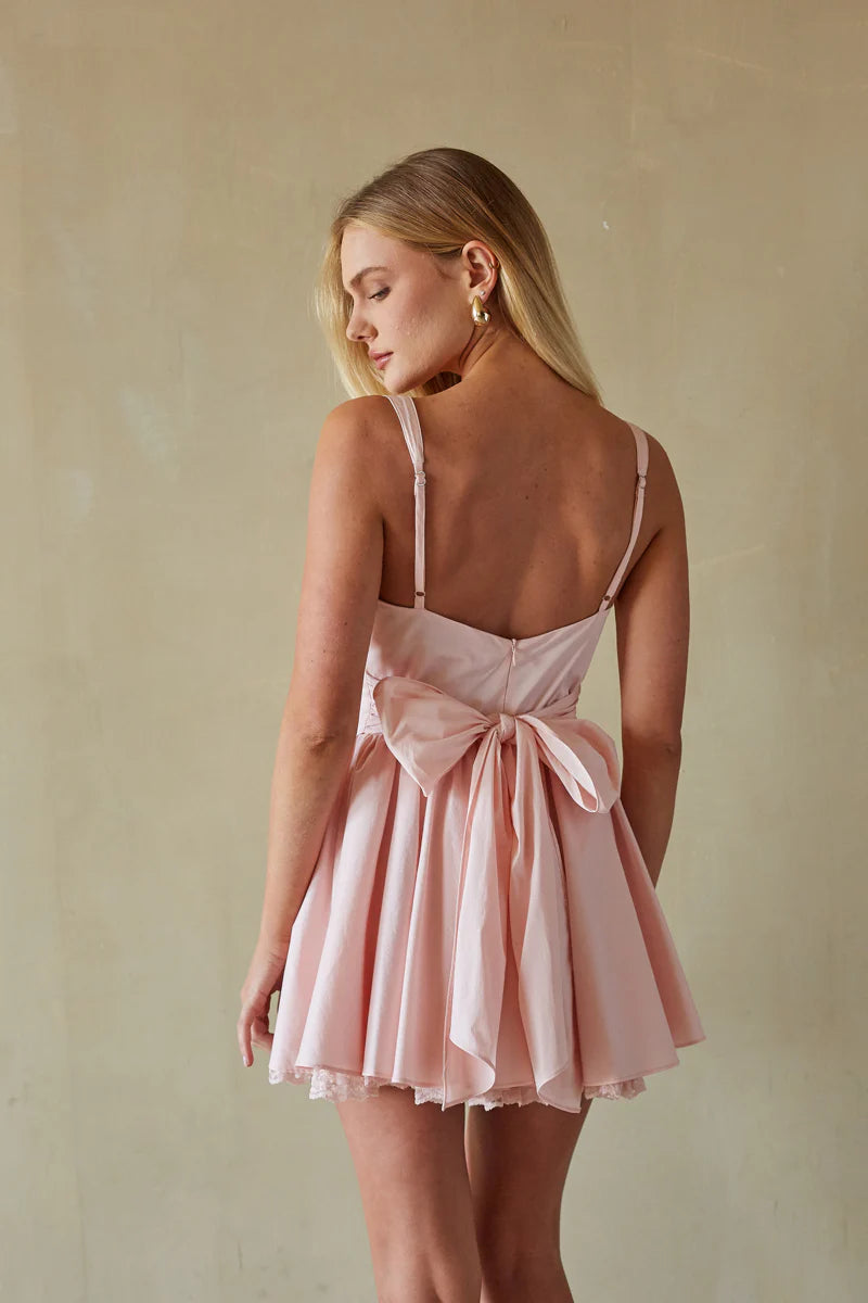 Belle Lace Trim Corset Mini Dress