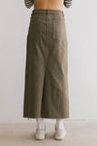 Rylie Denim Maxi Skirt in Olive FINAL SALE