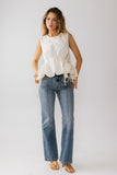 Miranda Textured Blouse in Ivory FINAL SALE