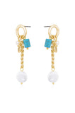 Pearl and Charm Dangle Earrings