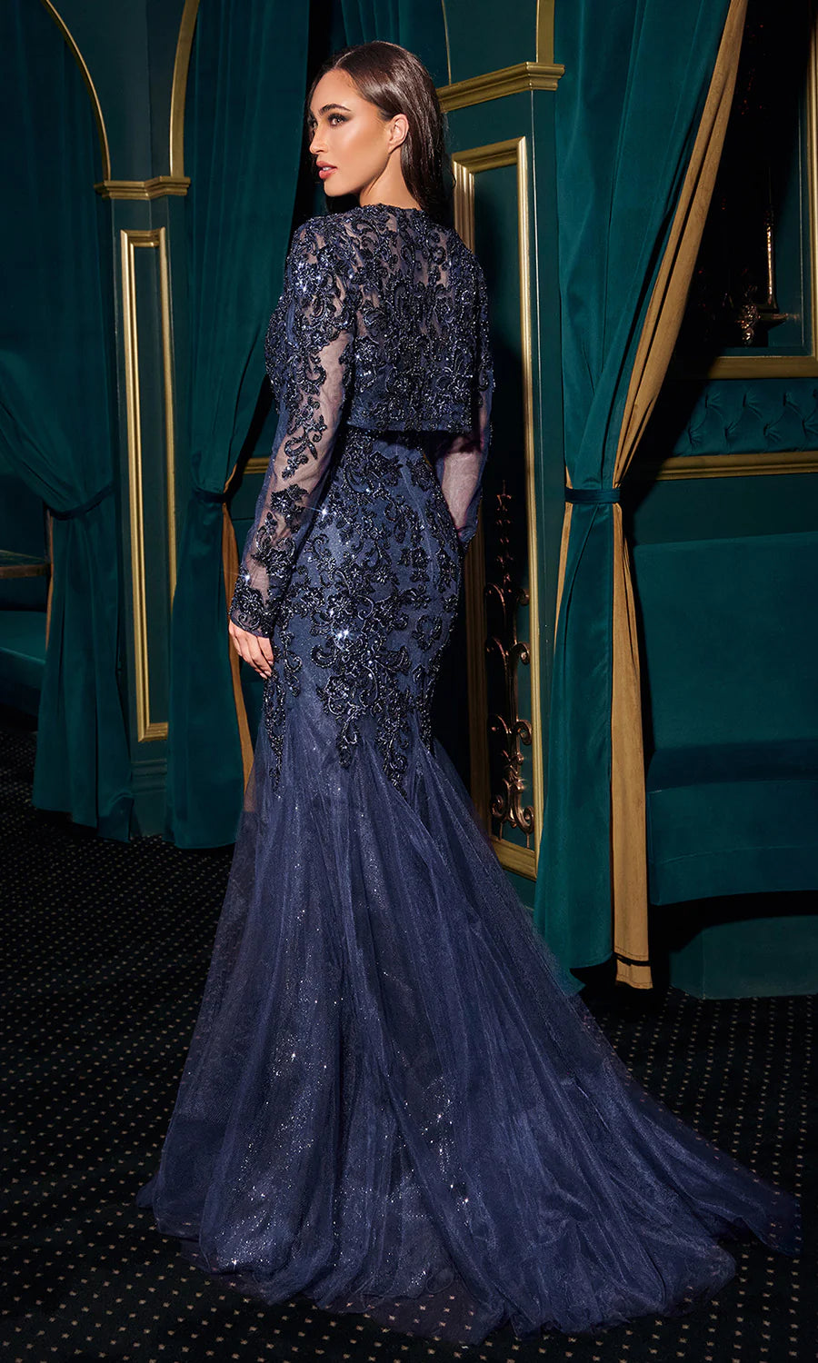 STEPHANIE GOWN MERMAID EVENING DRESS WITH JACKET