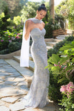 A1484 Meadow Lark Fitted Column Dress With Scarf Andrea Leo