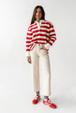 Hamlin Striped Top in Red