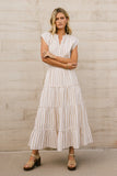 Claire Striped Maxi Dress in Taupe FINAL SALE