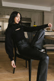 Cut Out Turtleneck Sweater in Black FINAL SALE