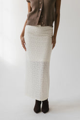 Jozette Lace Midi Skirt in Ivory