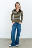 Romero Striped Sweater in Olive