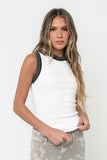 Lilah Reverse Seam Tank in Ivory
