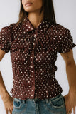 Kreyton Polka Dot Blouse in Dark Brown