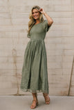 Alora Embroidered Dress in Sage