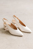 Candice Slingback Heels in Cream FINAL SALE