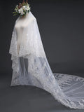 Exquise Floral Lace with Shaped Edge Cathedral Veil Bridal Veil Wedding Veil