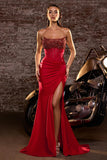 RAQUEL GOWN STRAPLESS DRESS WITH BEADED BODICE