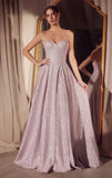 Krista Gown Glitter Dusted A line Bustier Dress