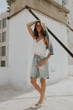 Cashe Distressed Bermuda Shorts
