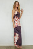 Jenny Satin Floral Maxi Dress