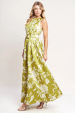 LIME FLORAL MAXI DRESS FINAL SALE