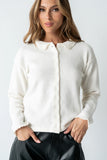 Trixie Ruffled Cardigan in Ivory