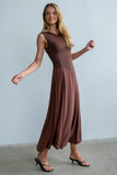 Charles Maxi Dress in Red Brown