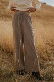 Ada Gingham Wide Leg Pants in Brown FINAL SALE