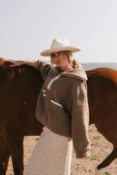 Nora Fleece Pullover in Brown FINAL SALE