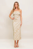 BOHO H LINE STRAPLESS MIDI DRESS
