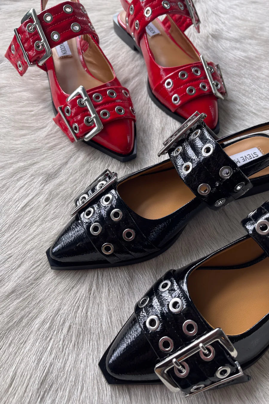 Steve Madden Graya Patent Buckle Slingback Flat