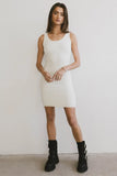 Vale Textured Knit Mini Dress in Cream FINAL SALE