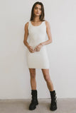 Vale Textured Knit Mini Dress in Cream FINAL SALE