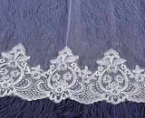 Charming Long Tulle Lace With Appliques Chapel Wedding Veil