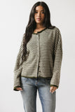Lola Striped Sweater in Olive