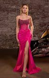 RAQUEL GOWN STRAPLESS DRESS WITH BEADED BODICE