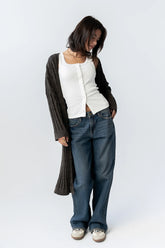 Eve Ribbed Duster in Olive