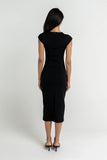 Ivy Fitted Midi Dress in Black