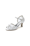 Peep Toe Mesh Strap Buckle Stiletto Heels With Bow