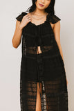 Mona Embroidered Kimono in Black FINAL SALE