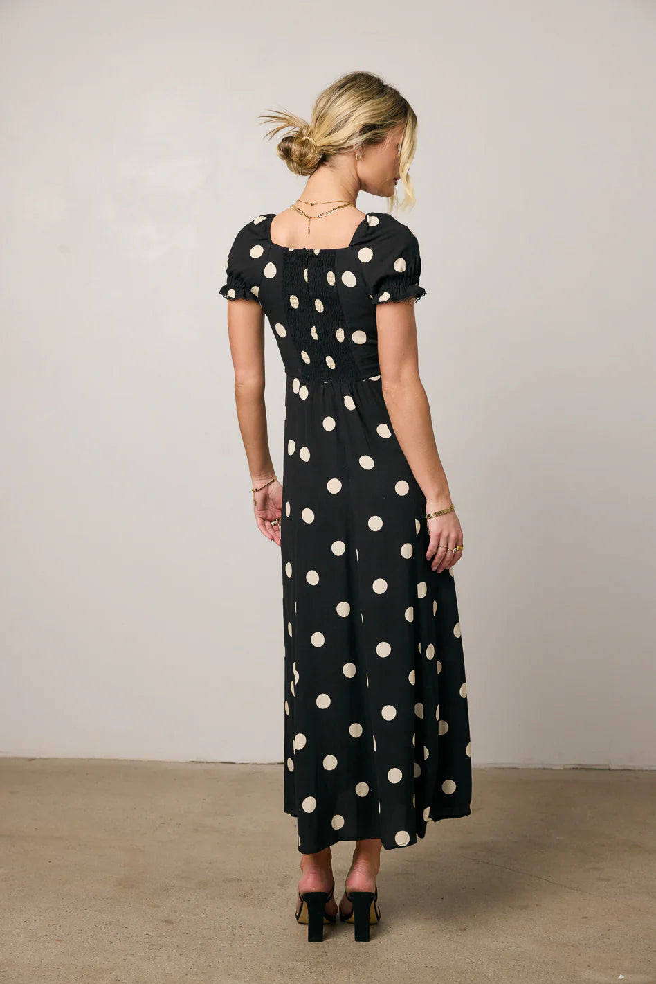 Marlow Polka Dot Maxi Dress In Black FINAL SALE