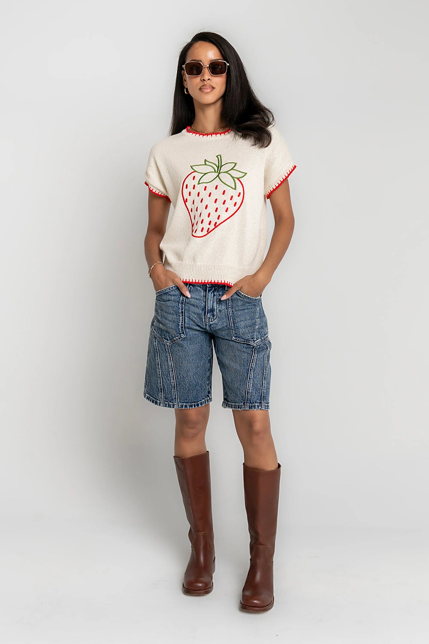 Chloe Embroidered Sweater Tee