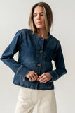 Cozette Barrel Jacket in Dark Wash