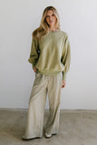 Ada Gingham Wide Leg Pants in Olive FINAL SALE