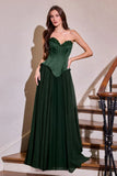 Nigella Gown Peplum Corset A line Formal Dress With Scarf